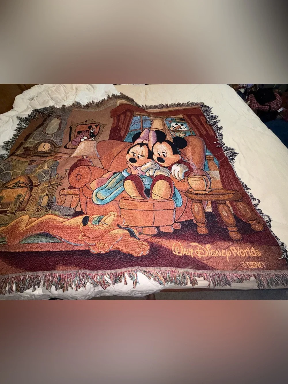 Walt Disney World Mickey & Minnie Cozy Throw Blanket